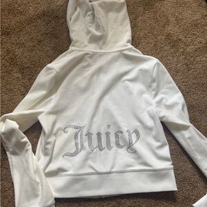 Juicy Couture White Hooded Long Sleeve Sweatshirt